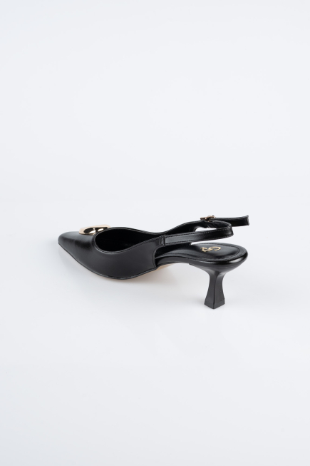Siyah Deri Stiletto ABD2108