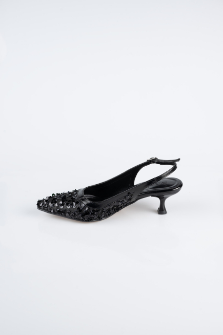 Siyah Pullu Stiletto ABP2107