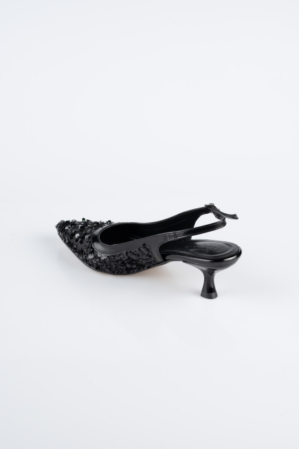 Siyah Pullu Stiletto ABP2107