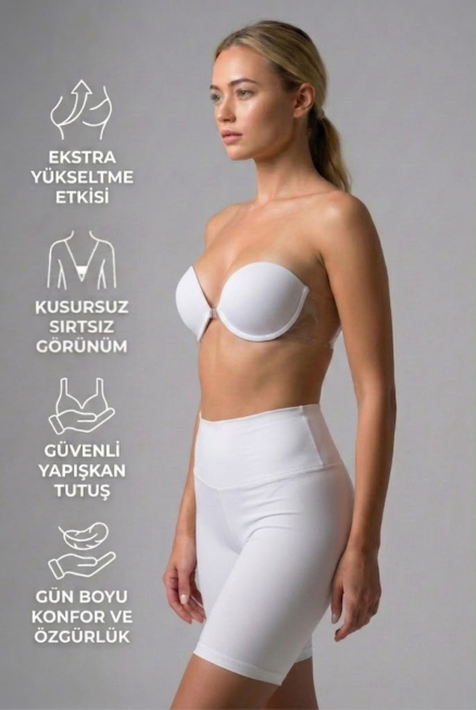 Beyaz Görünmez & Dekolte Sütyen EM721