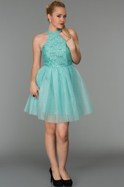 Mini Mint Mezuniyet Elbisesi ES3578