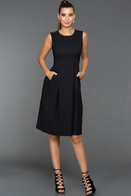 Lacivert Dekoltesiz Elbise D9215