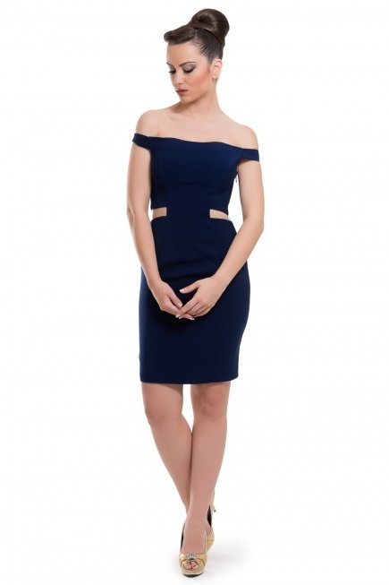 Kısa Lacivert Abiye Elbise AL8627