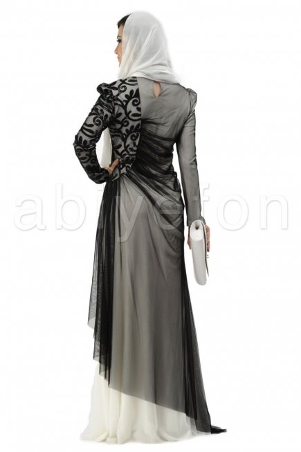 Kemik tesettür abiye elbise S3472